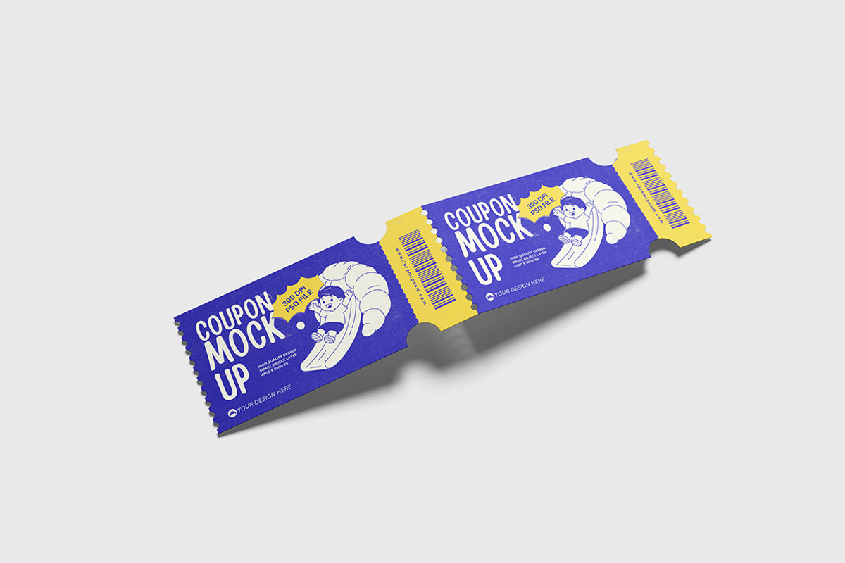 Realistic Coupon Mockup For Branding, an Advertising Mockup by bimockup (Photo 3 of 6)