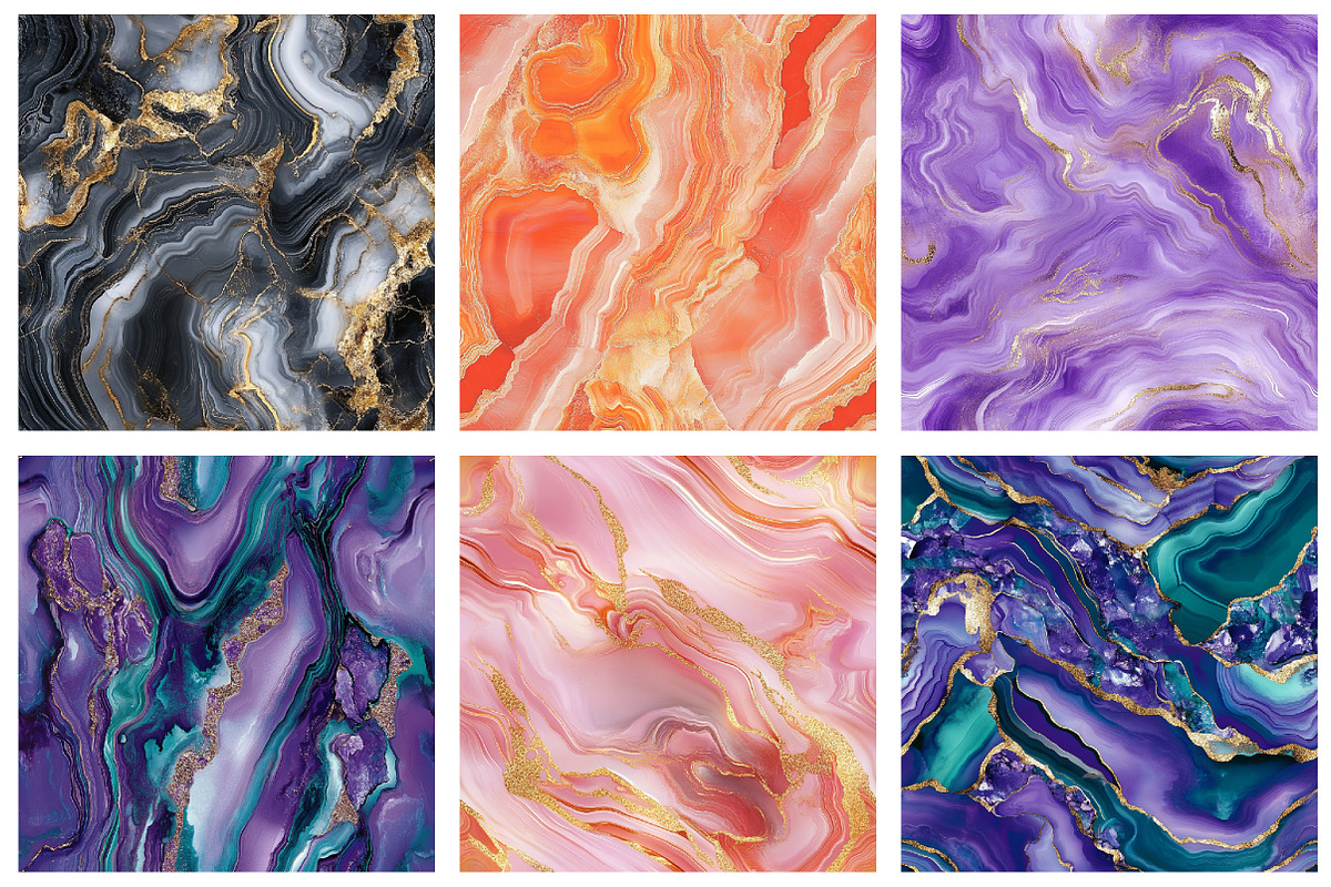 Agate Marble Digital Paper, a Pattern Graphic by designcity5 (Photo 4 of 5)