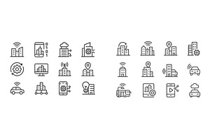 Modern city technology icons, a Technology Illustration by ZinetroN