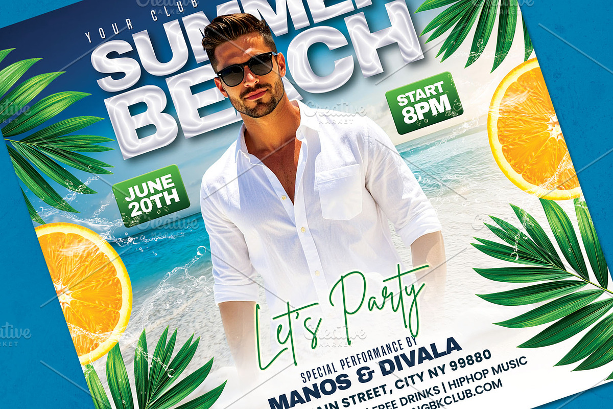 Summer Beach Party Flyer, a Flyer Template by Tarommir (Photo 3 of 3)