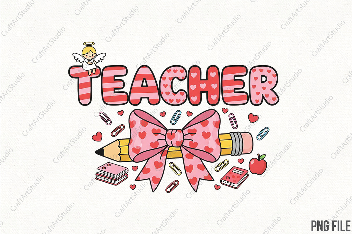 Teacher Valentine PNG, an Illustration by CraftArtStudio (Photo 1 of 4)