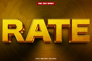 Rate 3D editable text effect, a Layer Style Add-On by Hello Muh