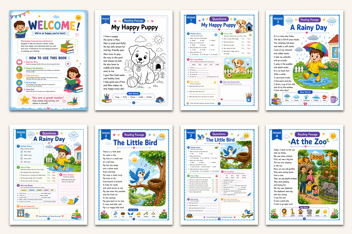 Reading Comprehension Workbook, a Stationery Template by Designmela01 (Photo 2 of 5)