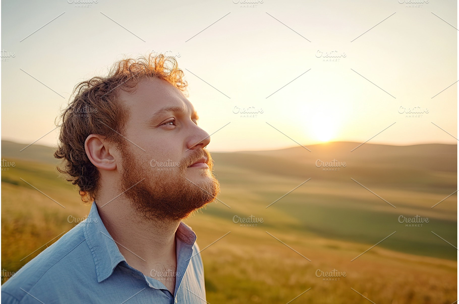 Pensive Man with Red Hair Gazing, a Nature Photo by Lermont51