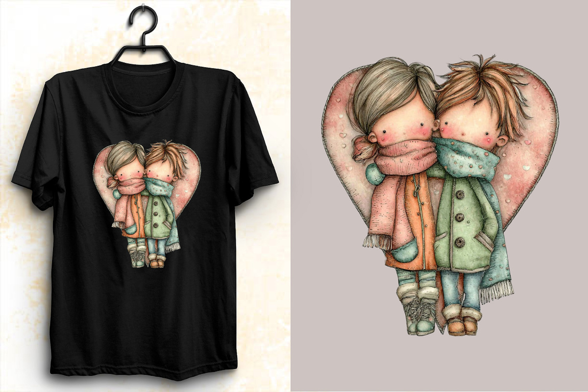 Quirky Couple Valentine Clipart Bun, an Illustration by SVGArt (Photo 8 of 8)