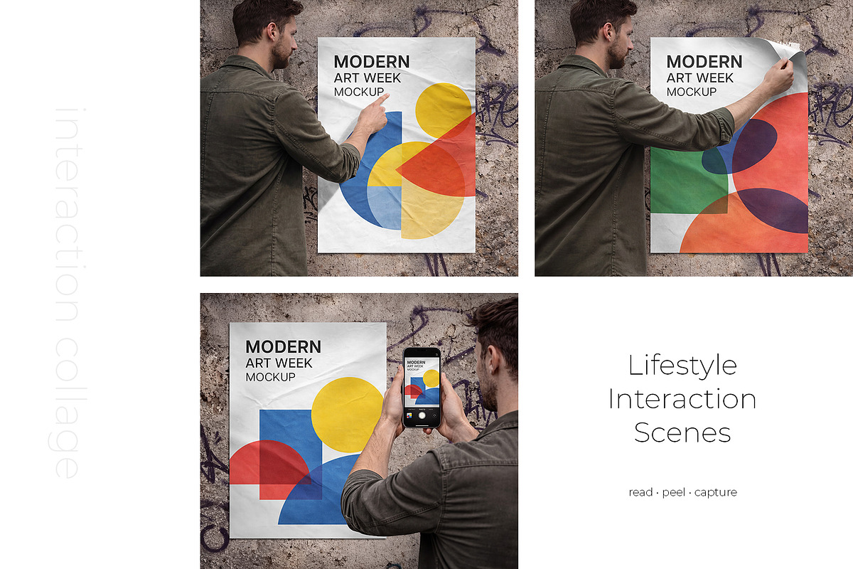 Urban Glued Poster Mockup Set, an Advertising Mockup by Country4k (Photo 5 of 6)