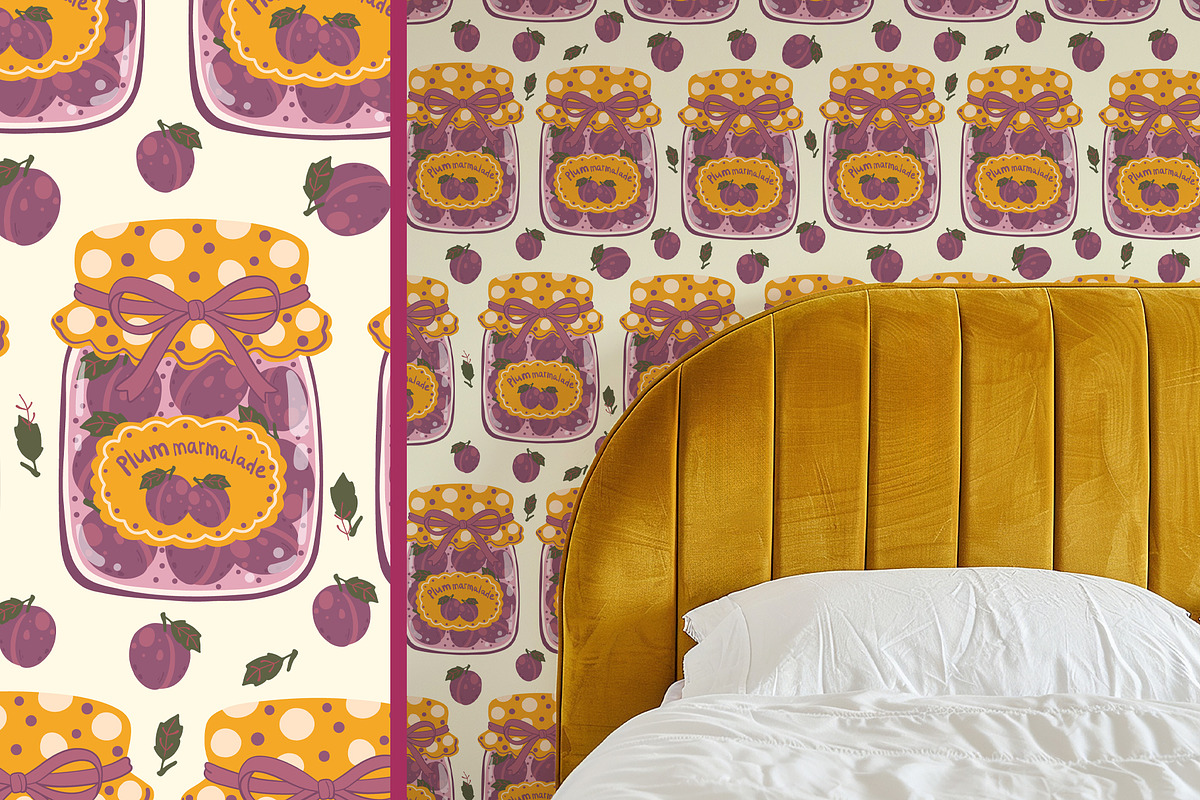 Vintage Jam Jars patterns & clipart, a Food Illustration by Carpet Tapete Pretzel (Photo 10 of 13)