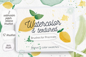 Watercolor texture aquarelle brushes