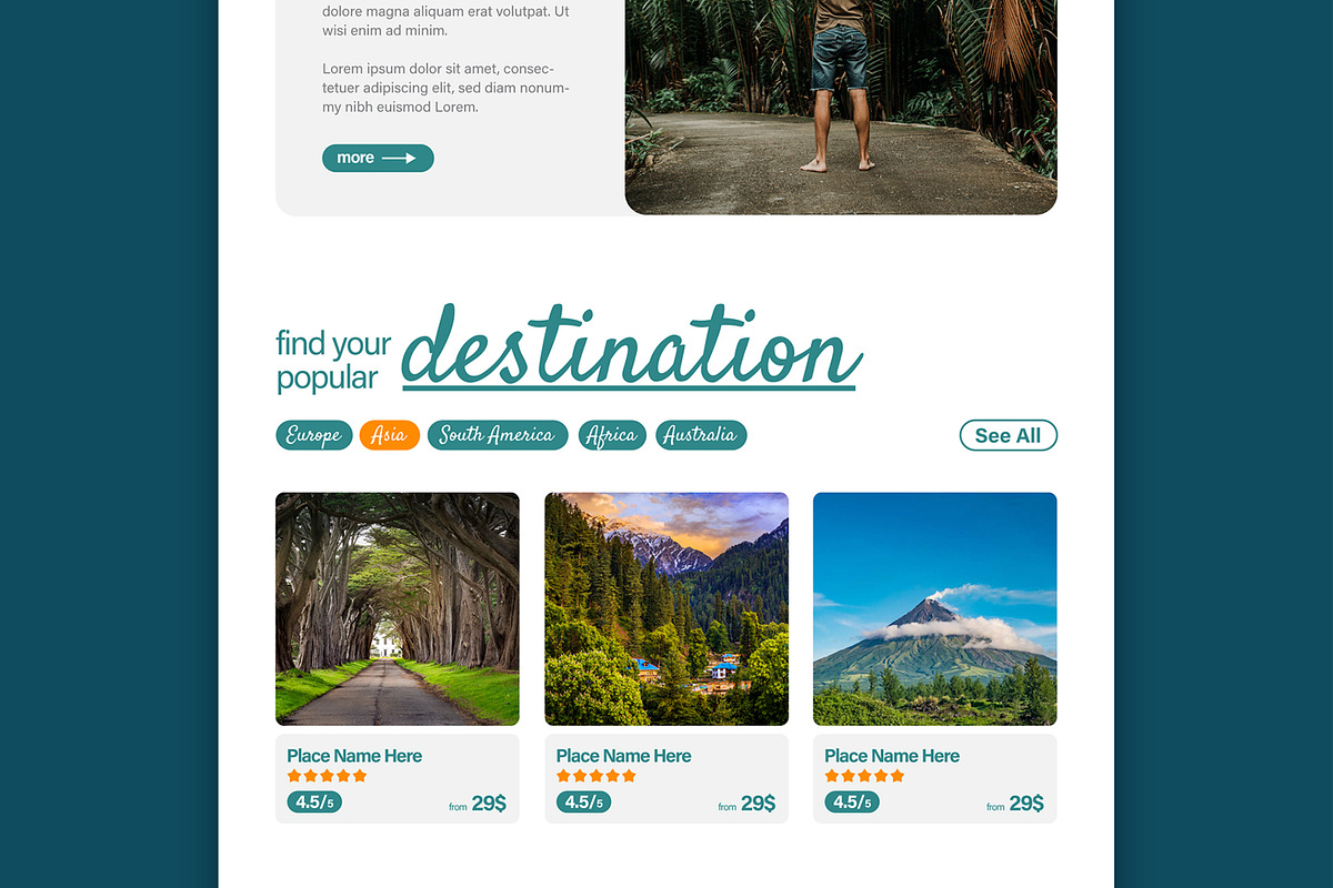 Travel Agency Landing Page, an UI Kit Template by CreativeShaper (Photo 3 of 6)