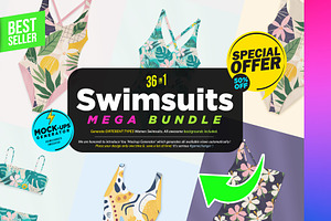 Mega Bundle Swimsuits 36x Mock-ups