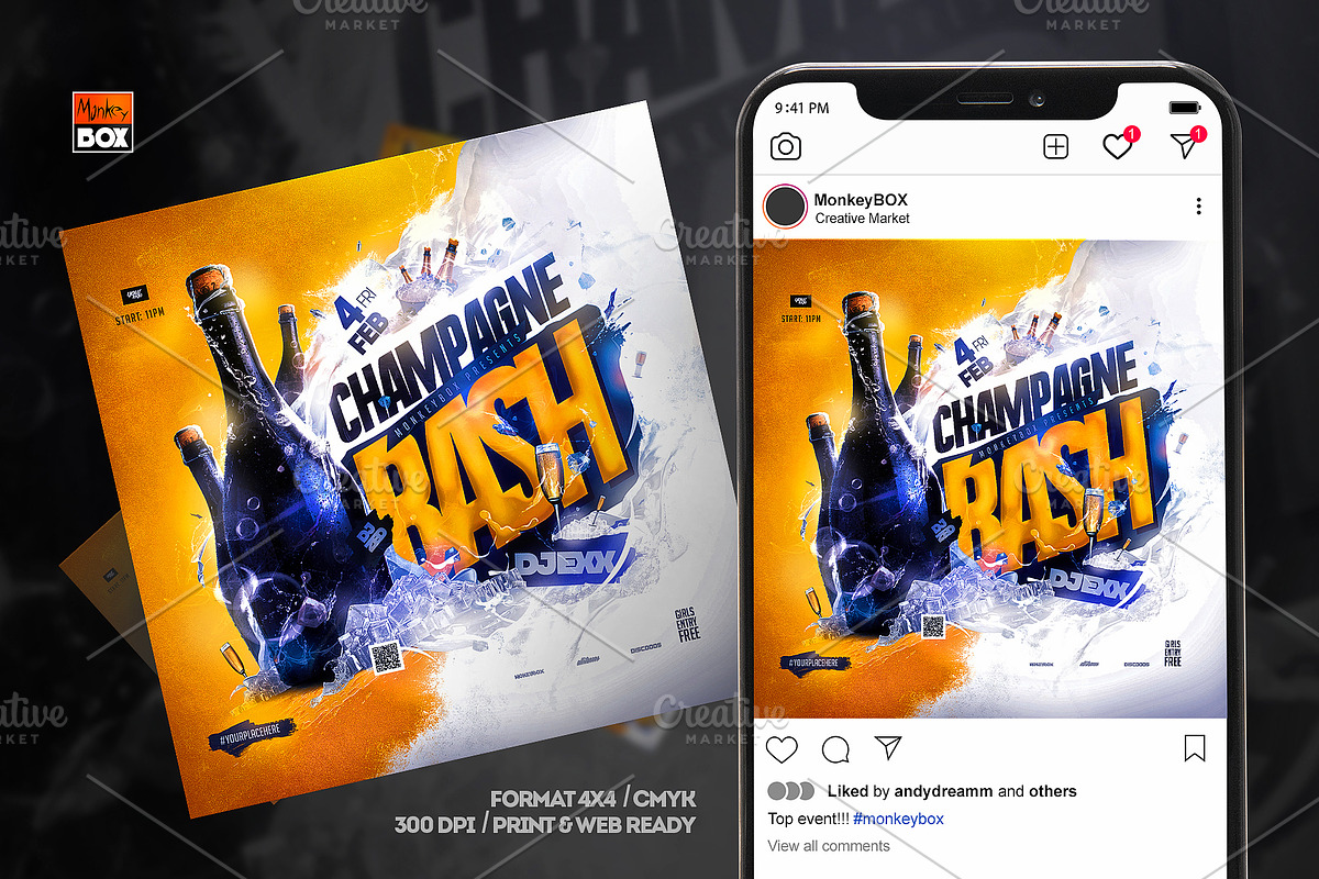 Champagne Party Flyer, a Flyer Template by MonkeyBOX (Photo 2 of 3)
