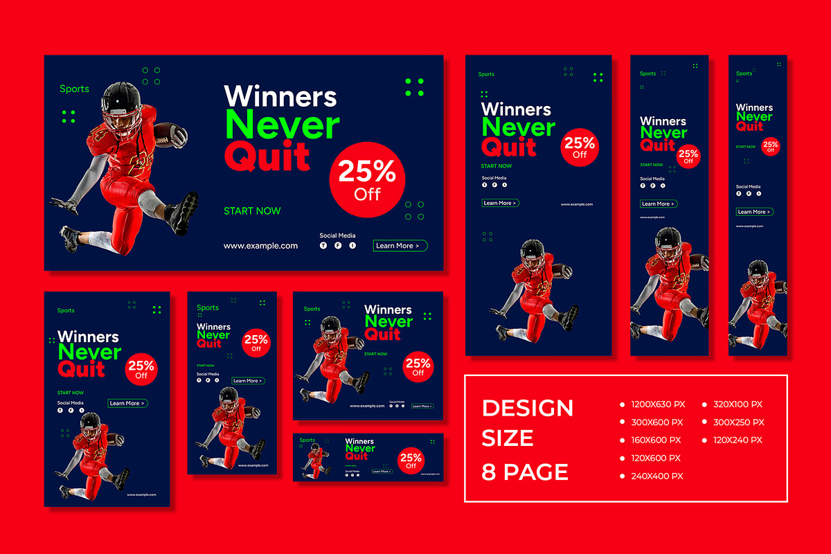 Sports Web Banner Set Layout, an UI Kit Template by CreativeShaper (Photo 1 of 4)