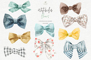Watercolor Bows Tied Clip Art, a Decorative Illustration by Colibri Watercolor (Thumbnail 1 of 4)