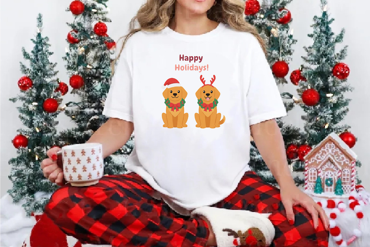 Christmas Dog Golden Retriever PNG, an Illustration by DreamArtGraphic (Photo 6 of 6)