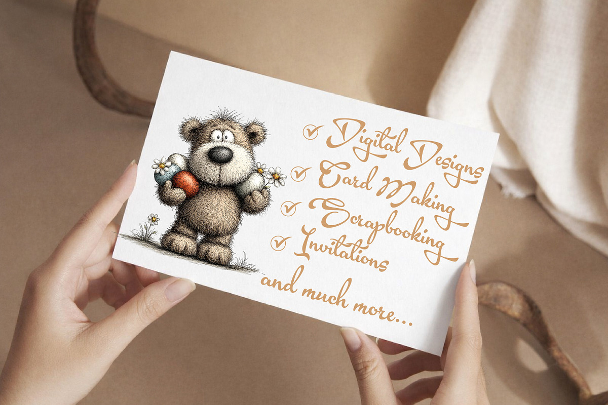 Whimsical Easter Teddy Bear Clipart-, an Illustration by Libby Wishes (Photo 5 of 6)