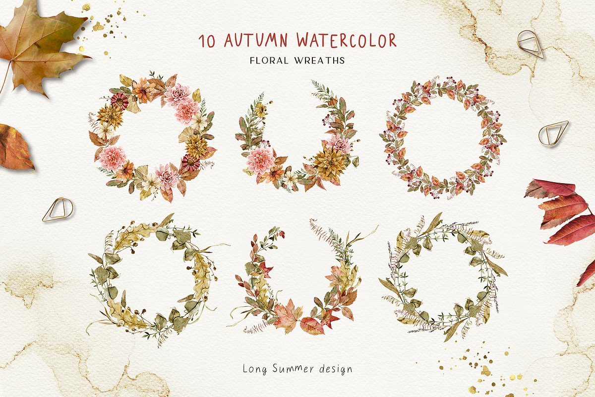AUTUMN HERBARIUM watercolor set, an Illustration by long summer (Photo 9 of 16)