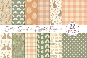 Easter Seamless Digital Papers, an Illustration by Libby Wishes