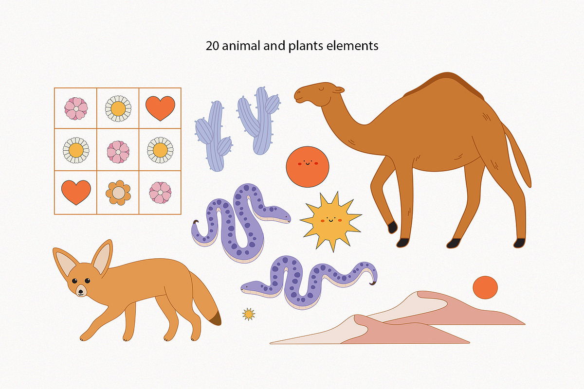 Desert Landscape and Clip Art, a Seasonal Illustration by Sweet Corner (Photo 7 of 13)