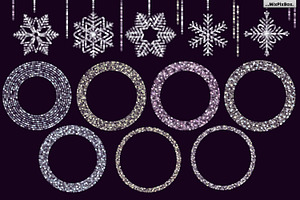 SNOWFLAKES Clipart Backgrounds