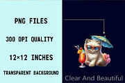 Watercolor Cute Summer Kittens Clip, an Illustration by SVGArt (Thumbnail 4 of 8)
