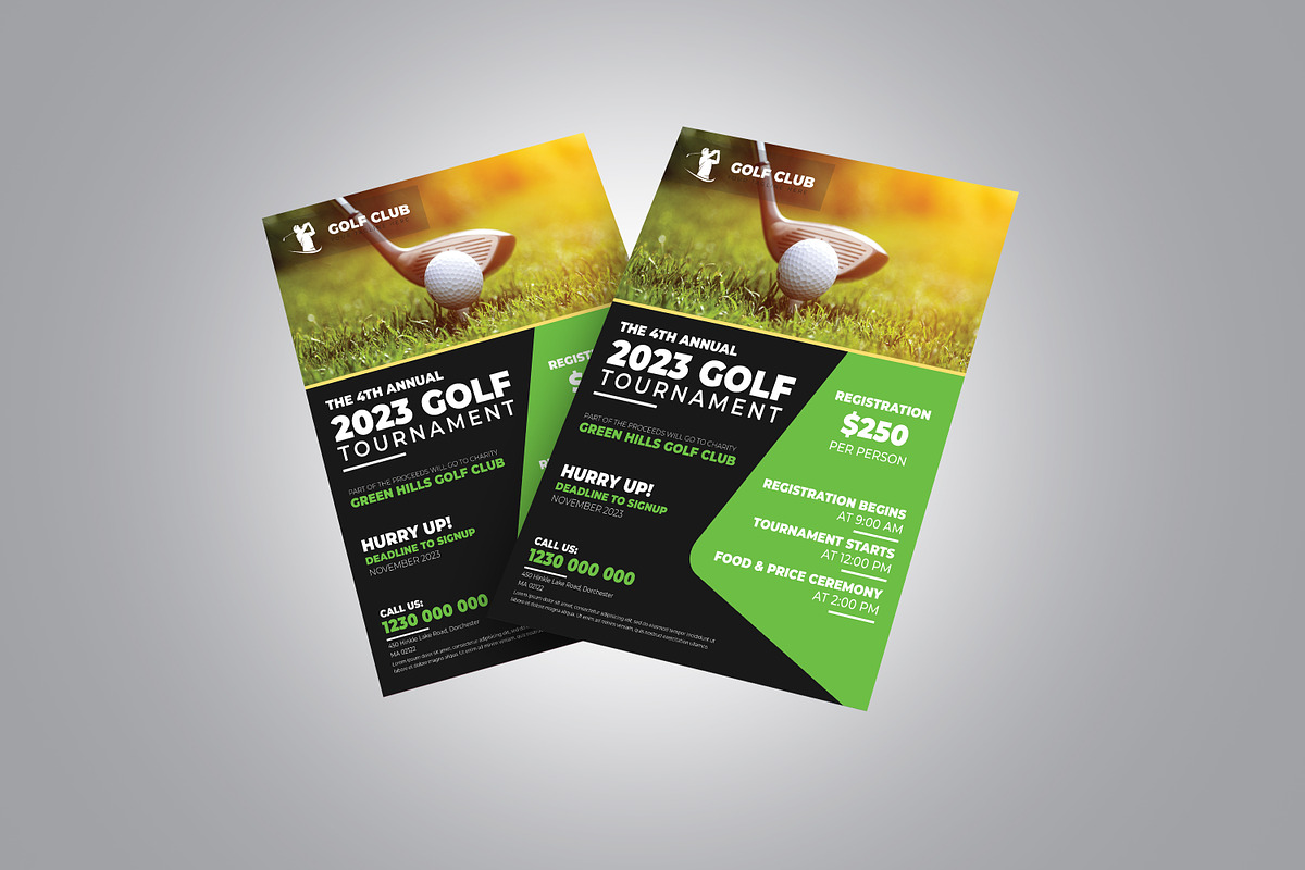 Golf Tournament Flyer Template, a Flyer Template by Designscozy (Photo 2 of 4)
