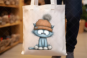Whimsical Christmas Cats Clipart, an Illustration by SinaCreation (Thumbnail 5 of 7)