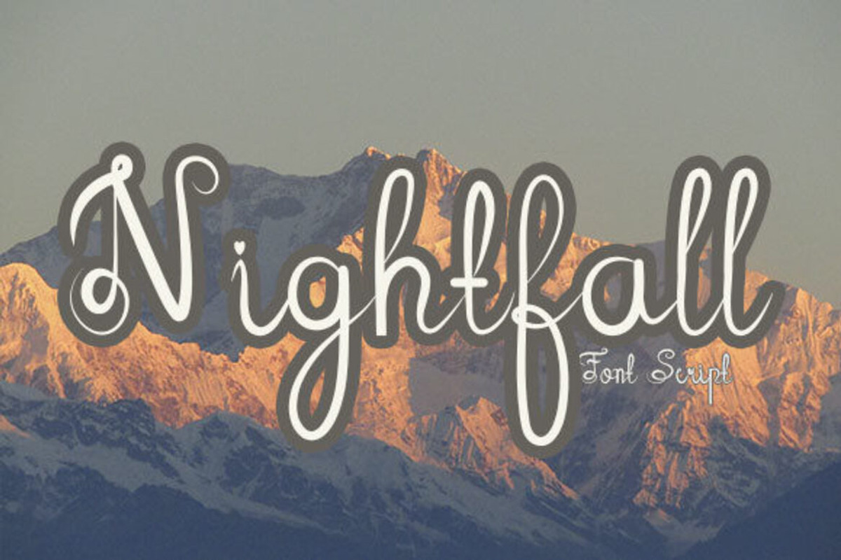 Nightfall, a Script Font by Roni Studio (Photo 1 of 4)