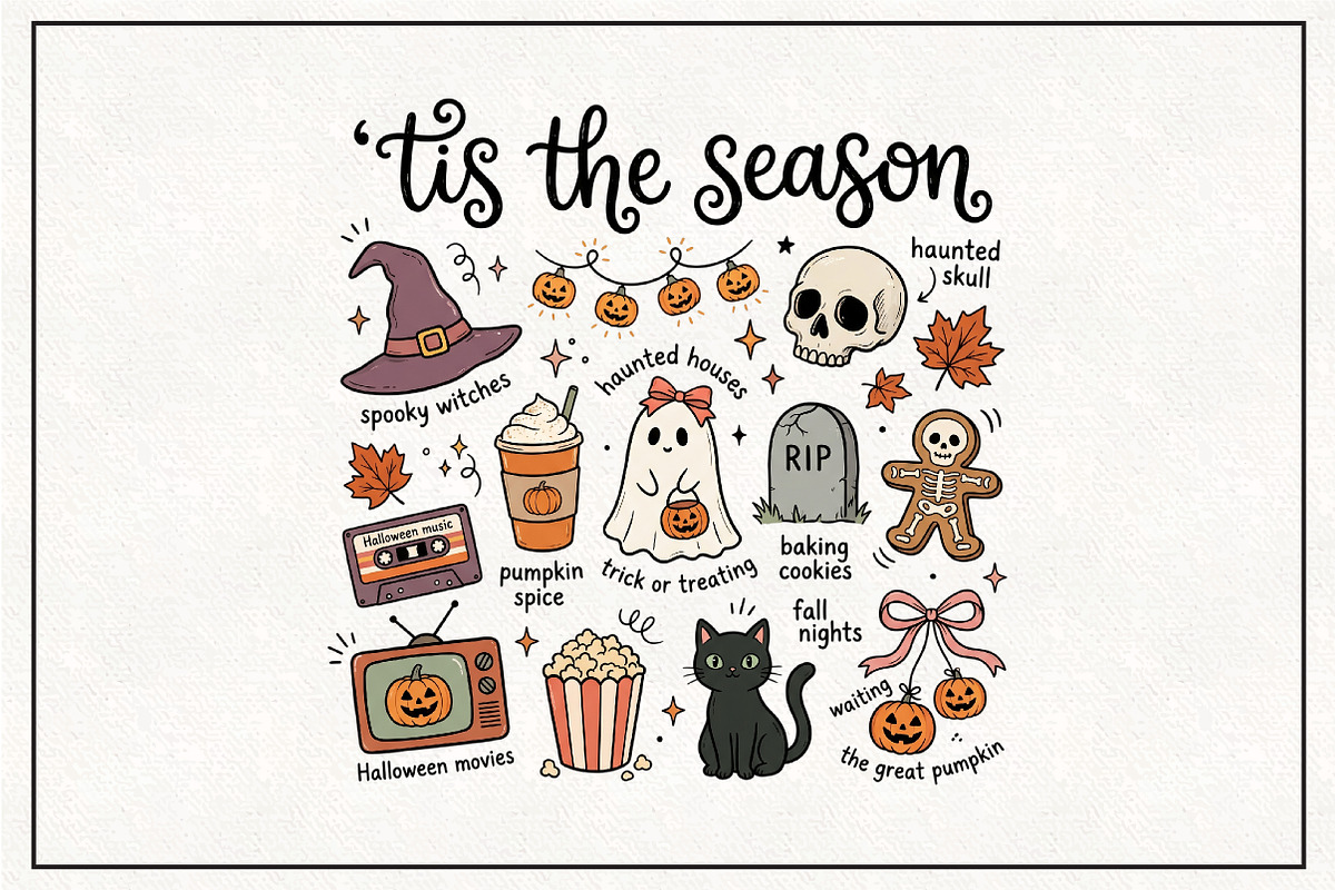 Halloween Tis the Season PNG, a Work Illustration by CraftArtStudio (Photo 1 of 4)