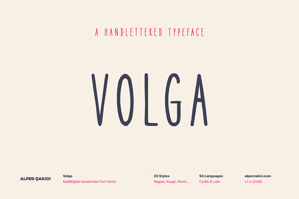 Volga - Handwritten Typeface, a Script Font by alpercakici (Photo 1 of 15)