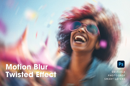 Motion Blur Twisted Photo Effect PSD