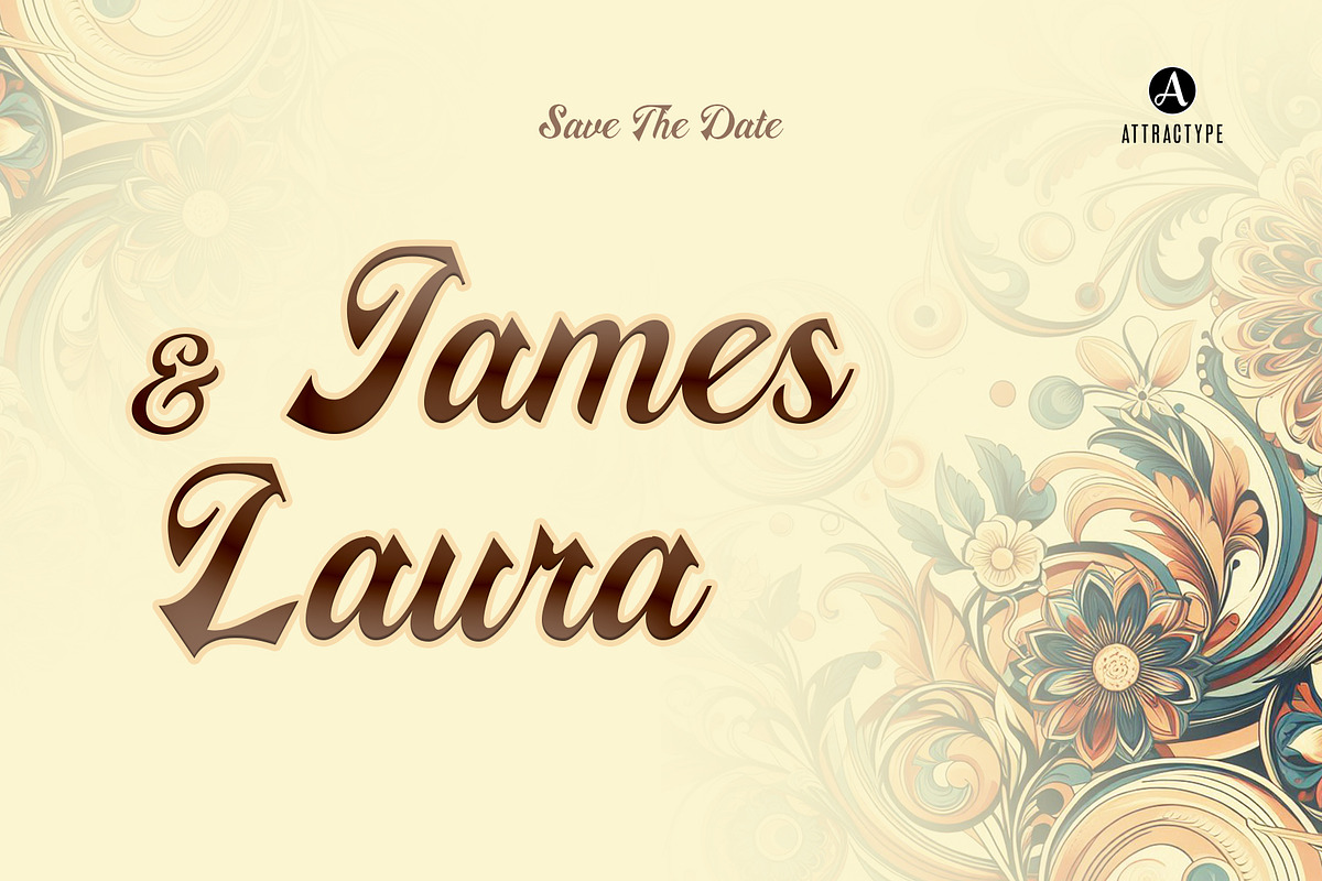 Retrocast - Retro script typeface, a Script Font by Attractype (Photo 3 of 6)