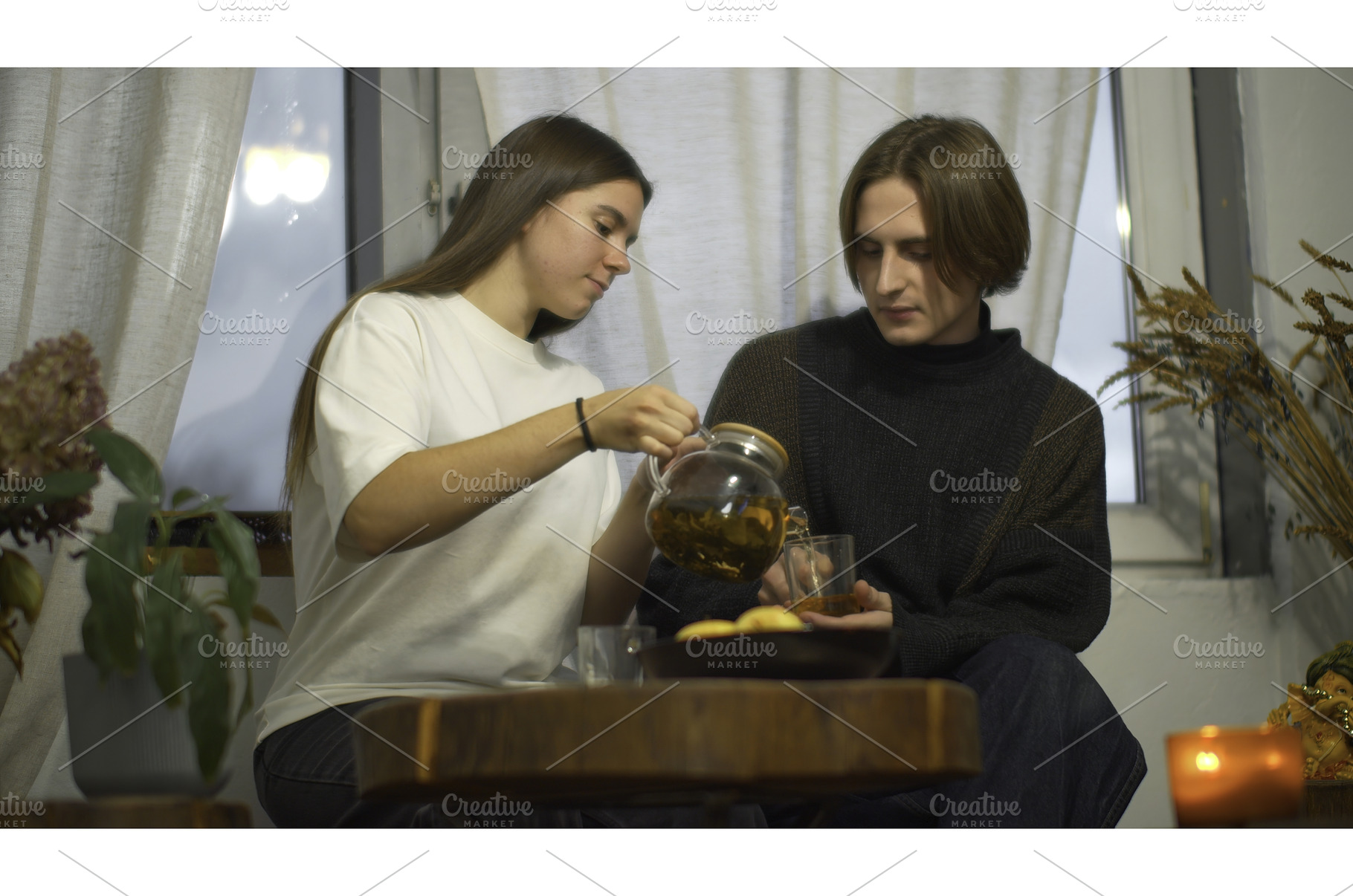 Young man and woman are talking over, a Person Photo by Media Whale Stock