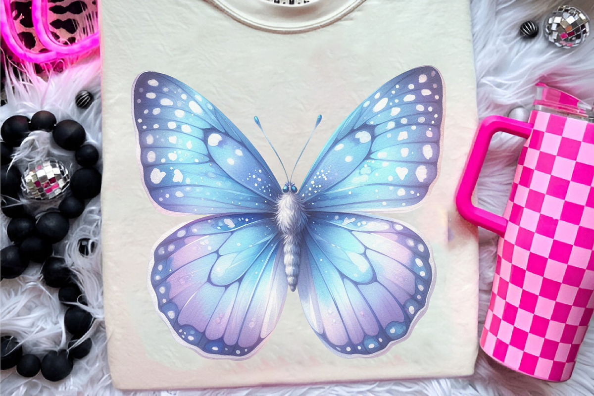 Blue Butterflies watercolor clipart, an Illustration by CreationArt (Photo 7 of 9)