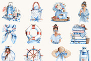 Nautical Beach Summer Clipart, a Seasonal Illustration by BusyDaydesign (Thumbnail 4 of 9)