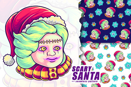 Scary Woman Santa Illustration