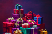86 Gift boxes with ribbons and bows, a Holiday Photo by Handmadefont (Thumbnail 36 of 90)