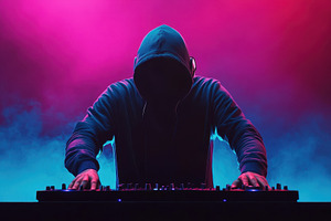 Energetic DJ performing live with he, a Photo by Iftikhar Alam