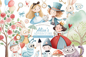 Alice’s Adventure Watercolor, an Illustration by MockupWizard