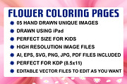 Flower Coloring Pages | Vol - 20, an Illustration by XPERTDESIGNER (Thumbnail 2 of 2)