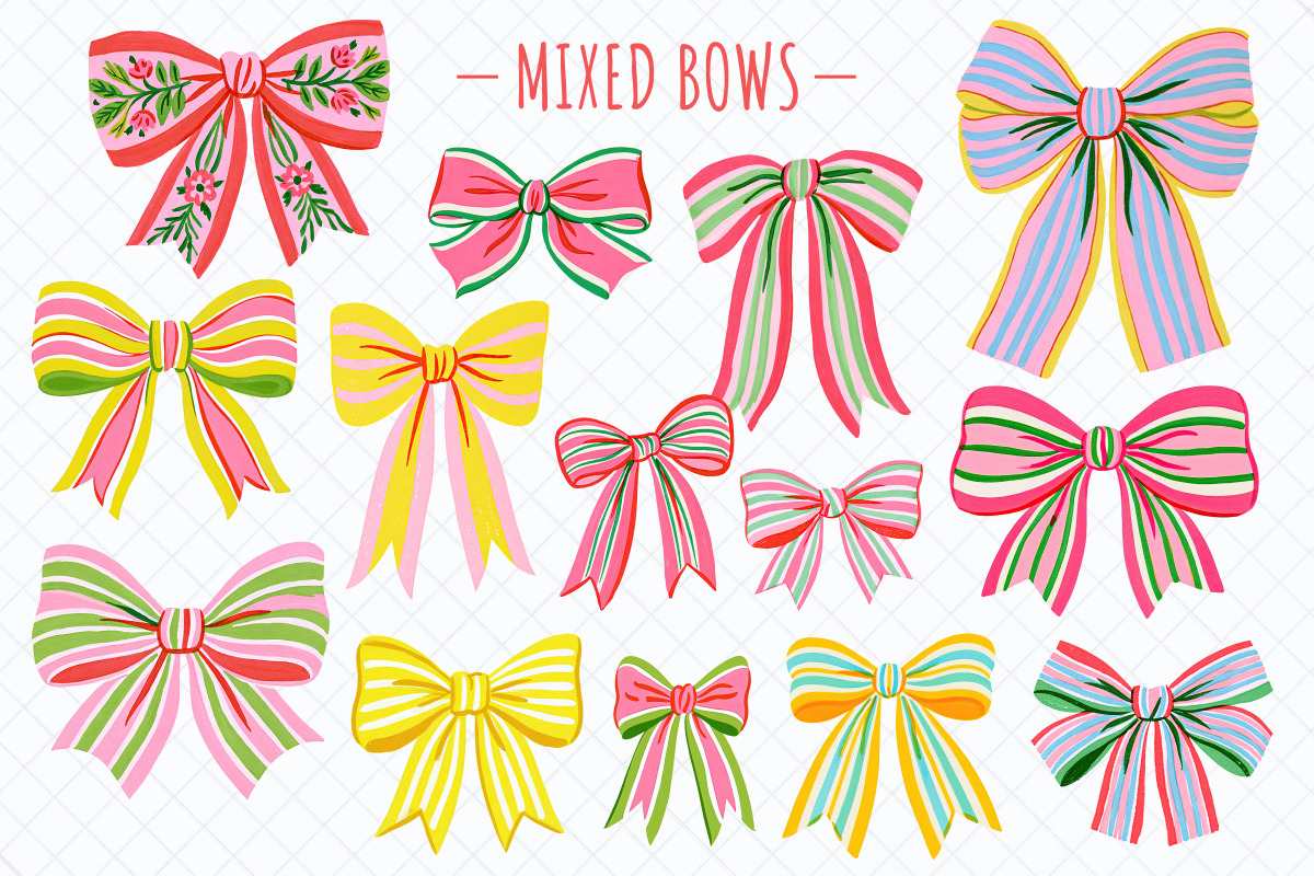 Coquette Bows Clipart – 55 PNG, a Decorative Illustration by Whimsy Brush Studio (Photo 5 of 7)