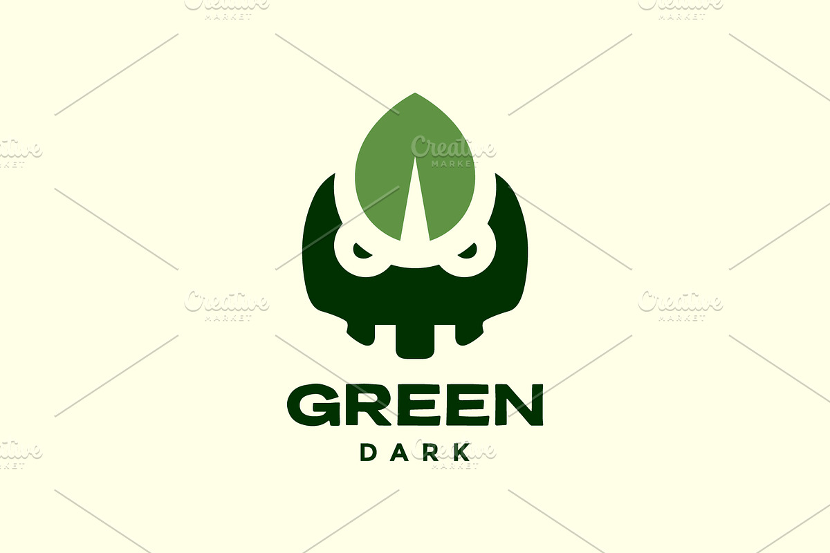 skull crane head leaf nature logo, a Branding & Logo Template by devastd