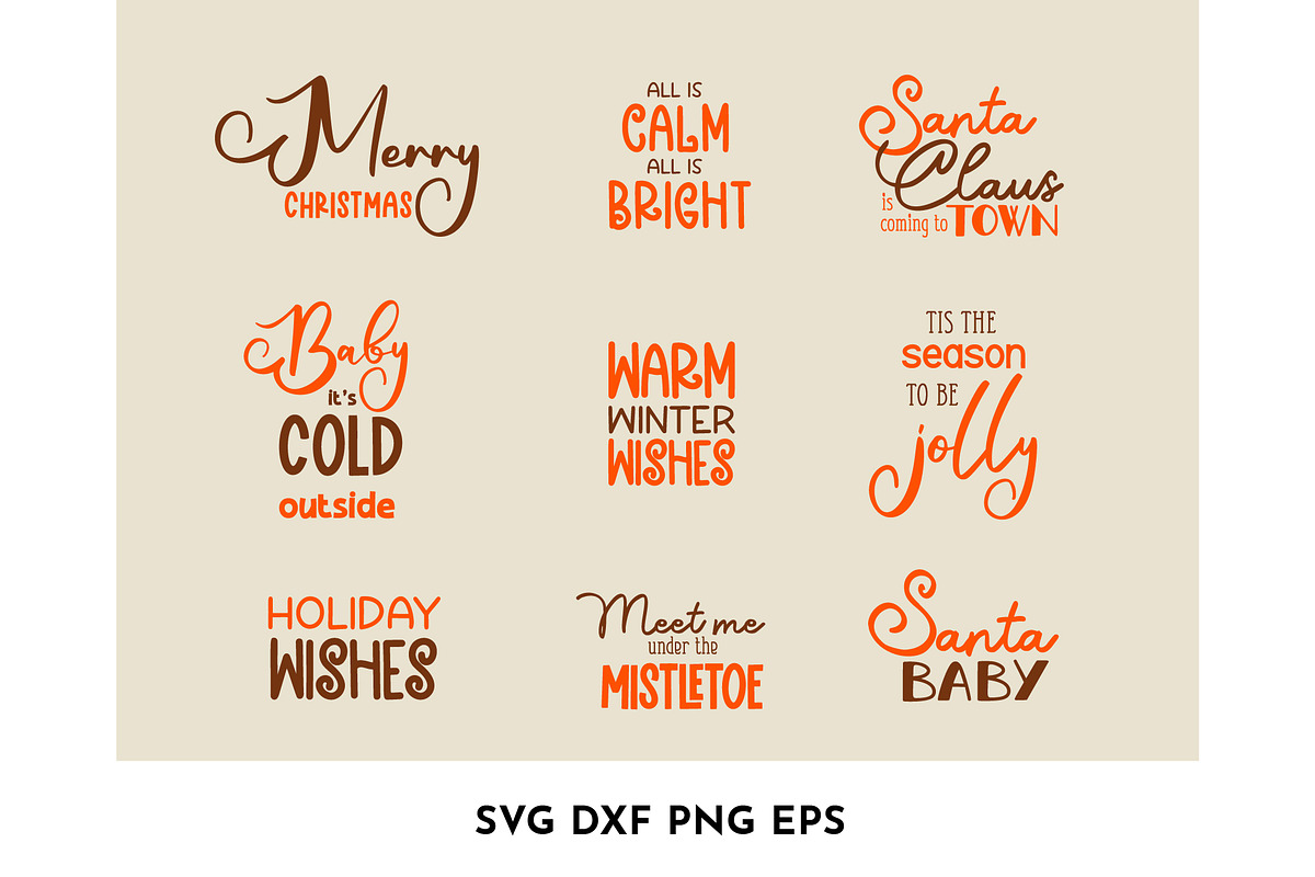 36 Minimalist Christmas Quotes SVG, an Object Graphic by AvaAva (Photo 20 of 22)