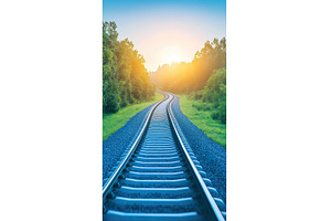 Winding Railroad Tracks through, a Transportation Photo by Lermont51