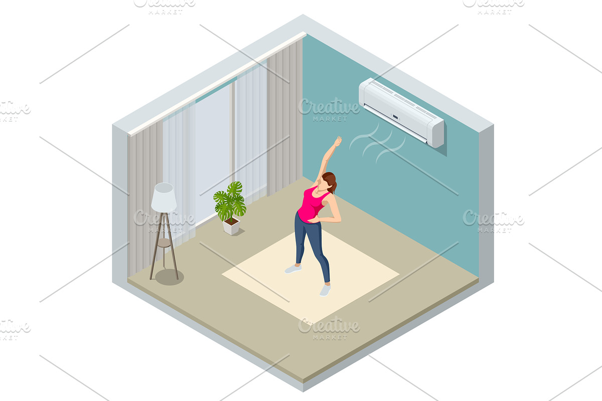 Isometric illustration of woman, a Technology Illustration by Golden Sikorka