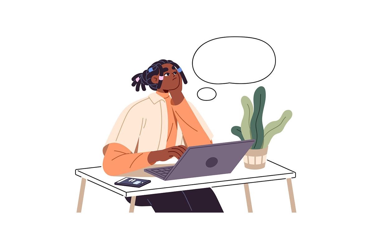 Thoughtful people think, dream set, a Person Illustration by PaperTrident (Photo 6 of 9)
