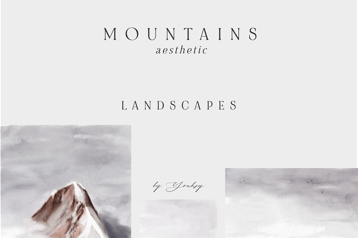 MOUNTAINS aesthetic *watercolor*, a Background Graphic by Youksy (Photo 13 of 16)