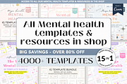 Mental health bundle Canva template, a Social Media Template by Cate Creates (Thumbnail 1 of 12)