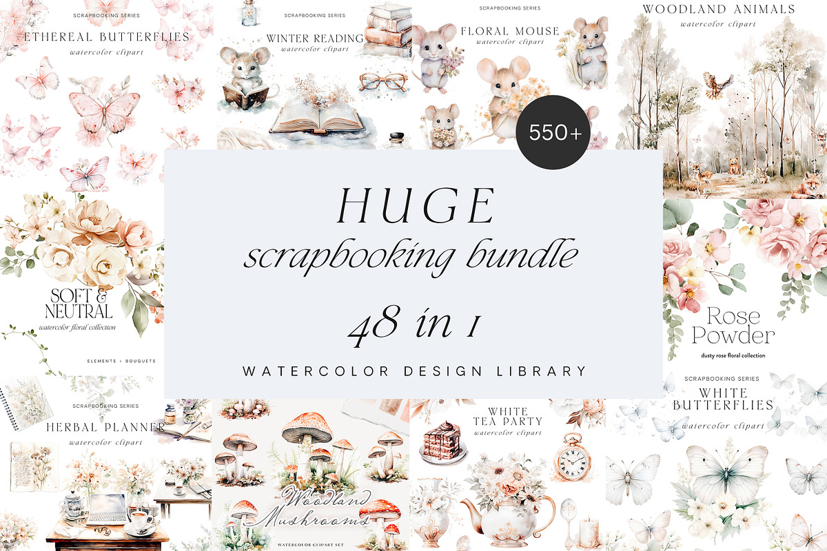 New! Huge Scrapbooking Bundle, an Illustration by Isabelle Salem (Photo 1 of 246)