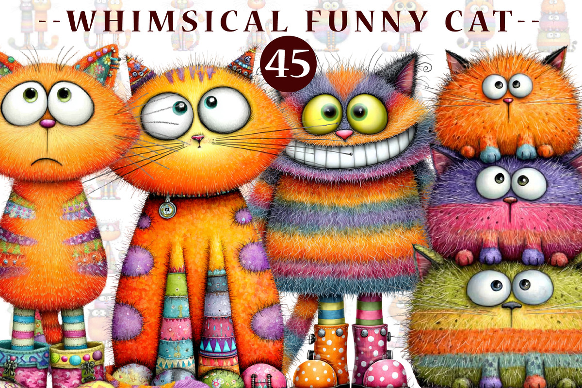 Whimsical Funny Cat, an Illustration by CreationArt (Photo 1 of 5)