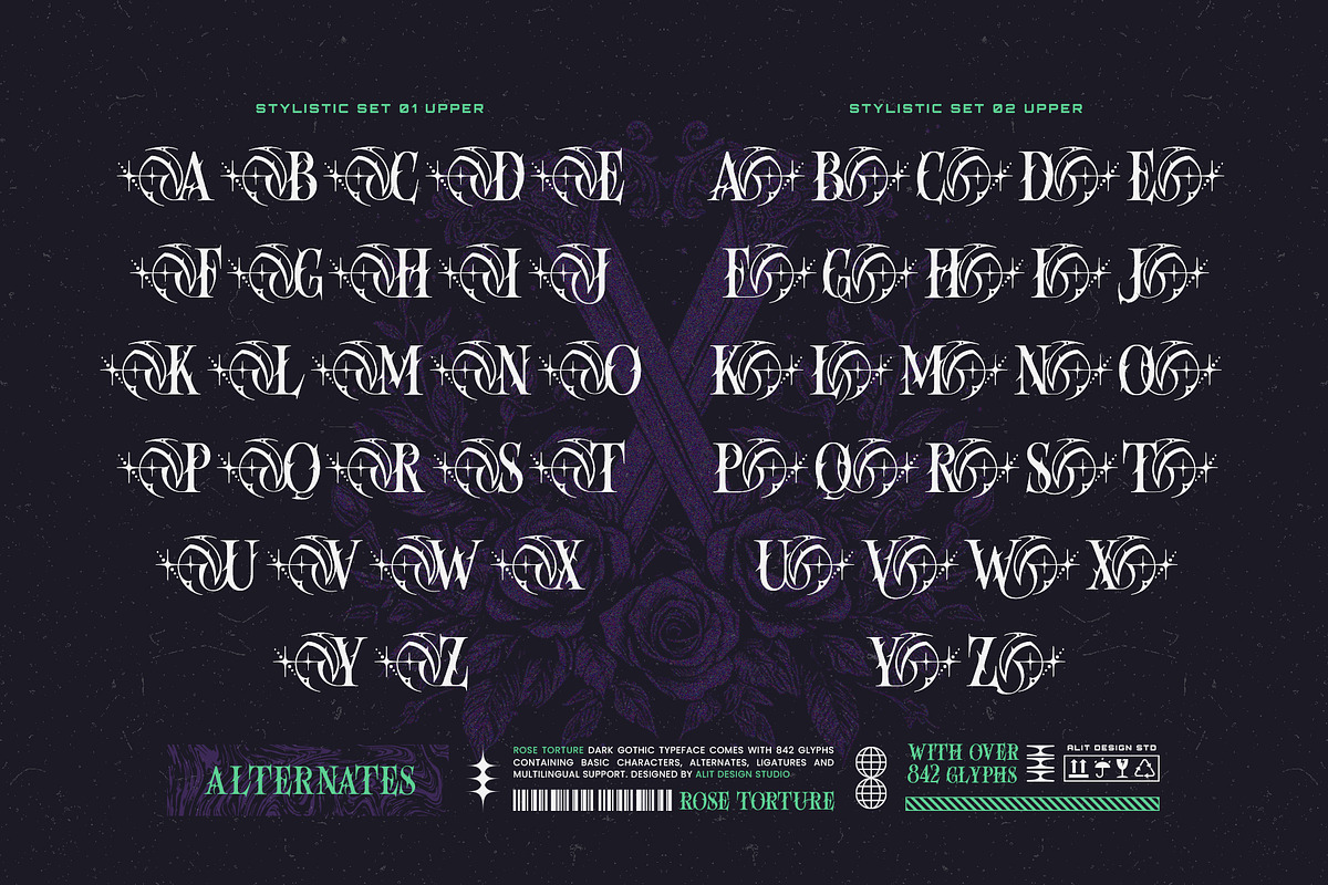 Rose Torture Typeface, a Serif Font by alit design (Photo 10 of 20)